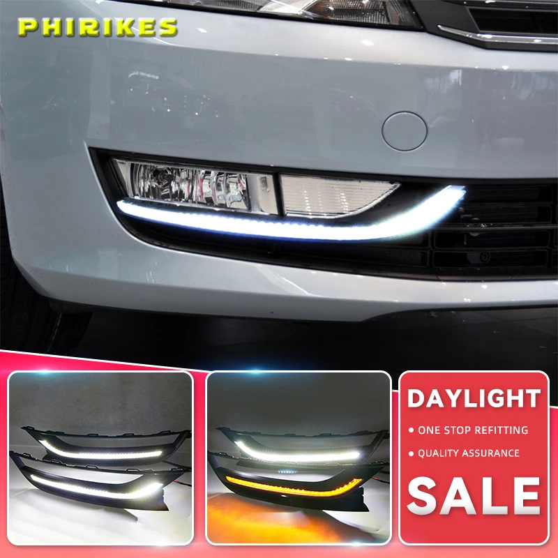 

2Pcs For Volkswagen VW Passat 2013 2014 2015 Passat B7 LED DRL Daytime Running Lights Daylight Fog light