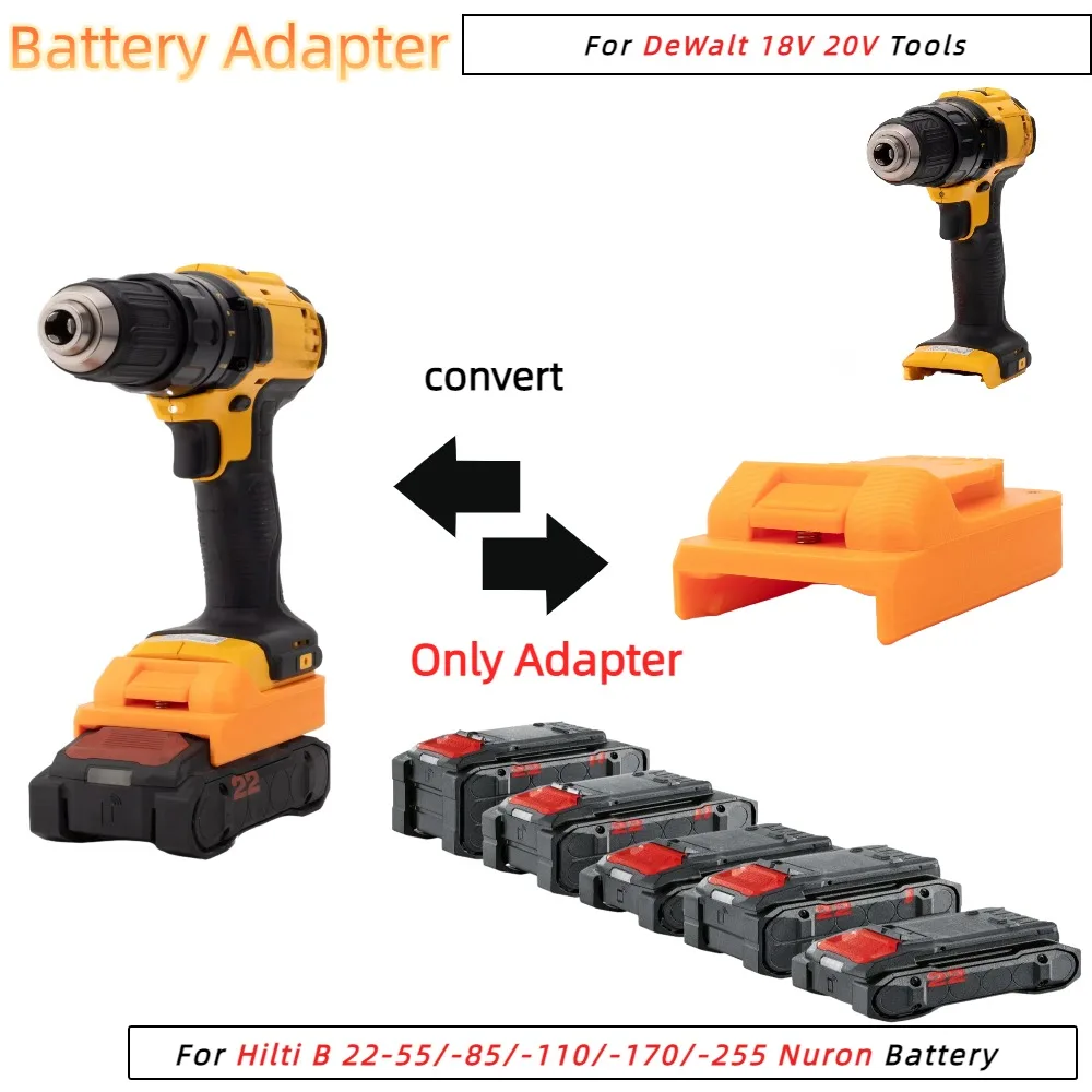 Battery Adapter   For Hilti B 22-55/-85/-110/-170/-255 Nuron Li-ion Battery To For  DeWalt 18V 20V Power Tools (﻿Adaptor Only)