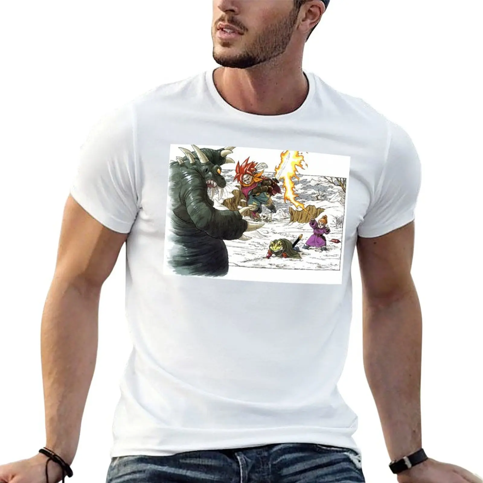 

T-Shirt man man Chrono 100% Trigger plain t cotton shirt shirts t