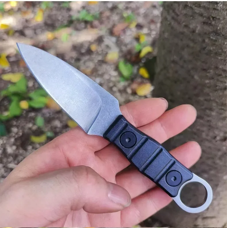 Professionelles Outdoor-Überlebensmesser, feststehende Klinge mit Scheide – aus hochhartem D2-Stahl, geeignet für Camping und Jagd – Detail 4