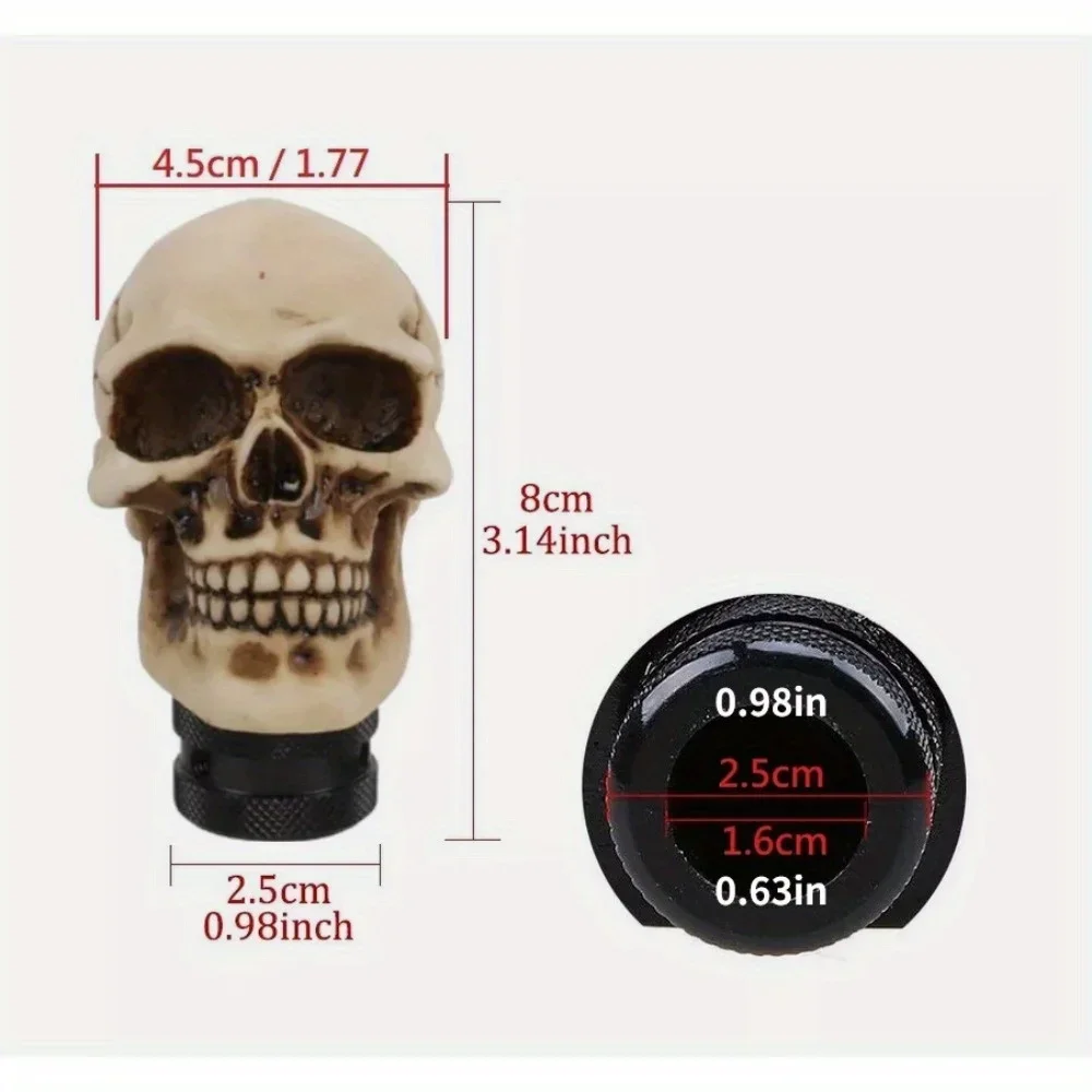 Skull Head Manual Car Gear Stick Shifter Knob Shift Lever Handle Universal