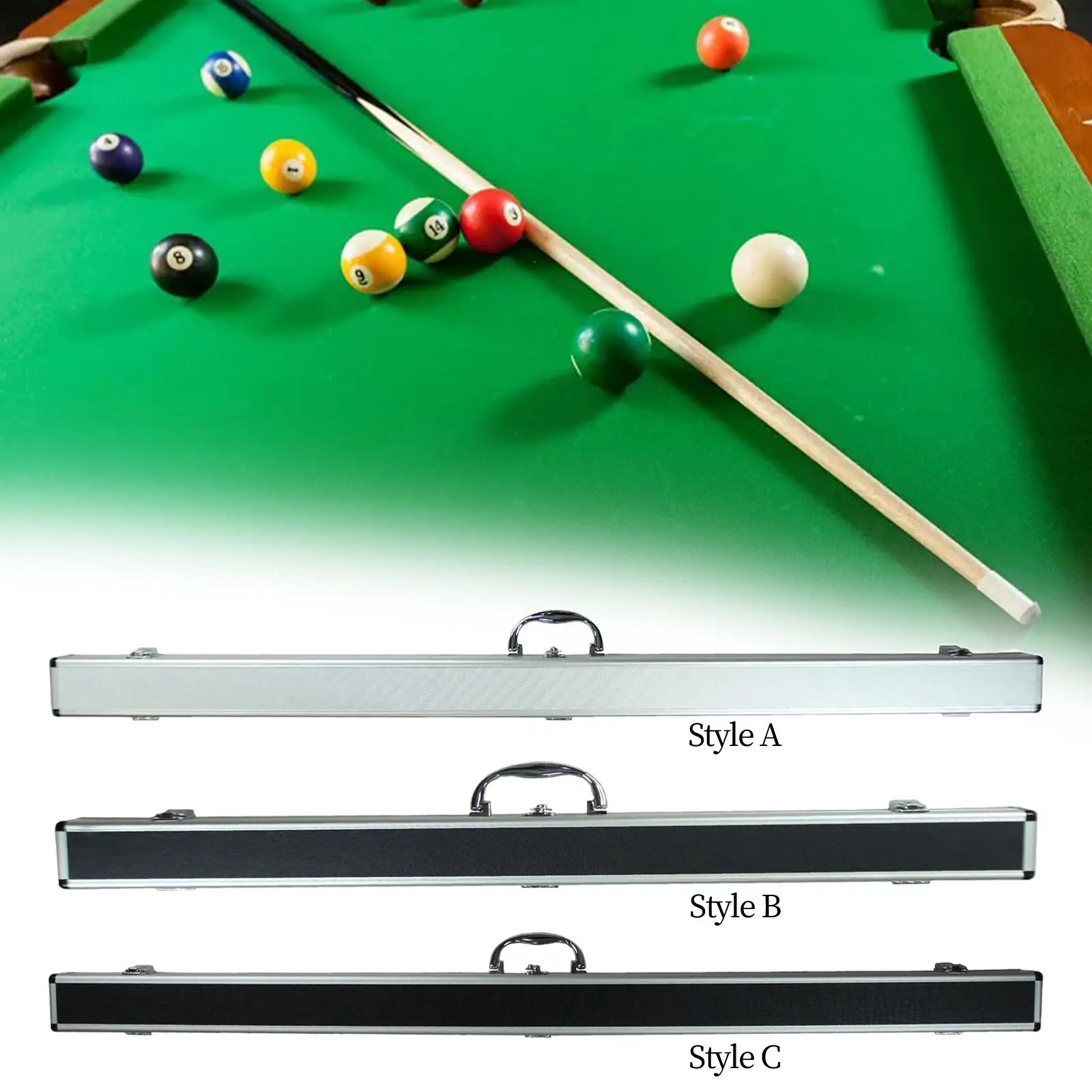 3/4 Billiard Stick Case Billiard Cue Bag Handbag Container Billiard Pool Rod Box for Outdoor Enthusiast Beginner Practice Men