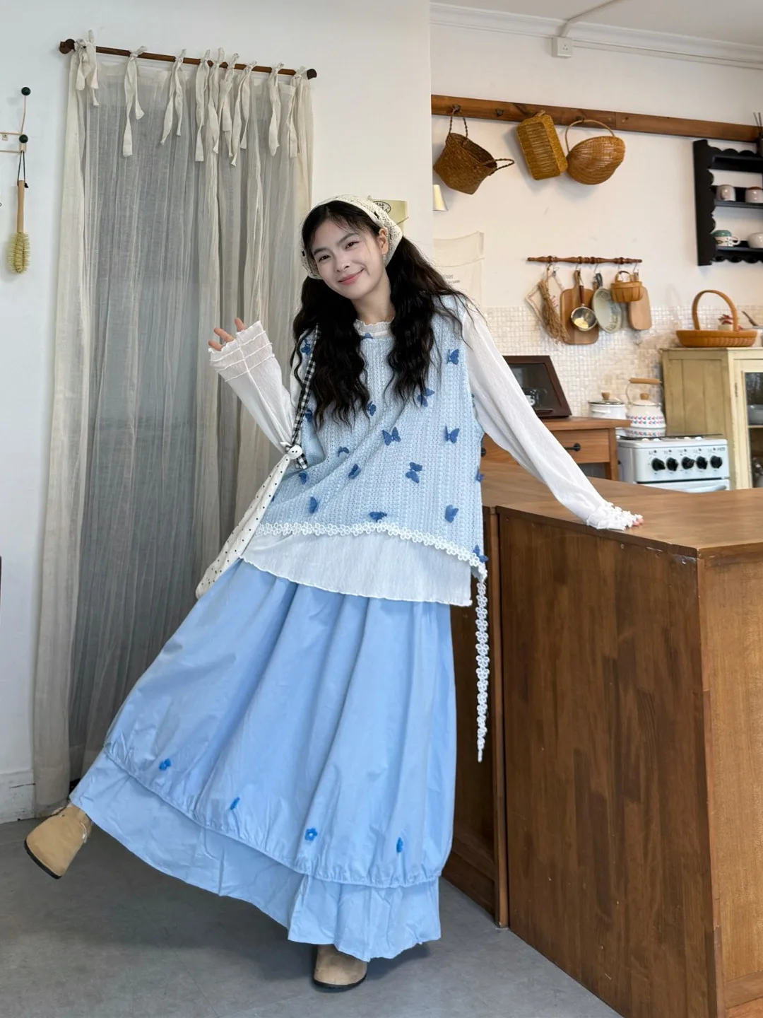 

Новый модный комплект из топа и юбки в корейском стиле: женская юбка миди с кружевной отделкой и завышенной талией, большие размеры, весна-лето