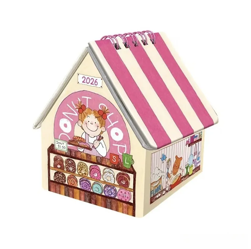 

New Cute COCO Sauce Series printing 2026 Calendar Cartoon Creativity House Modeling Study Plan Calendar Stationery Gift