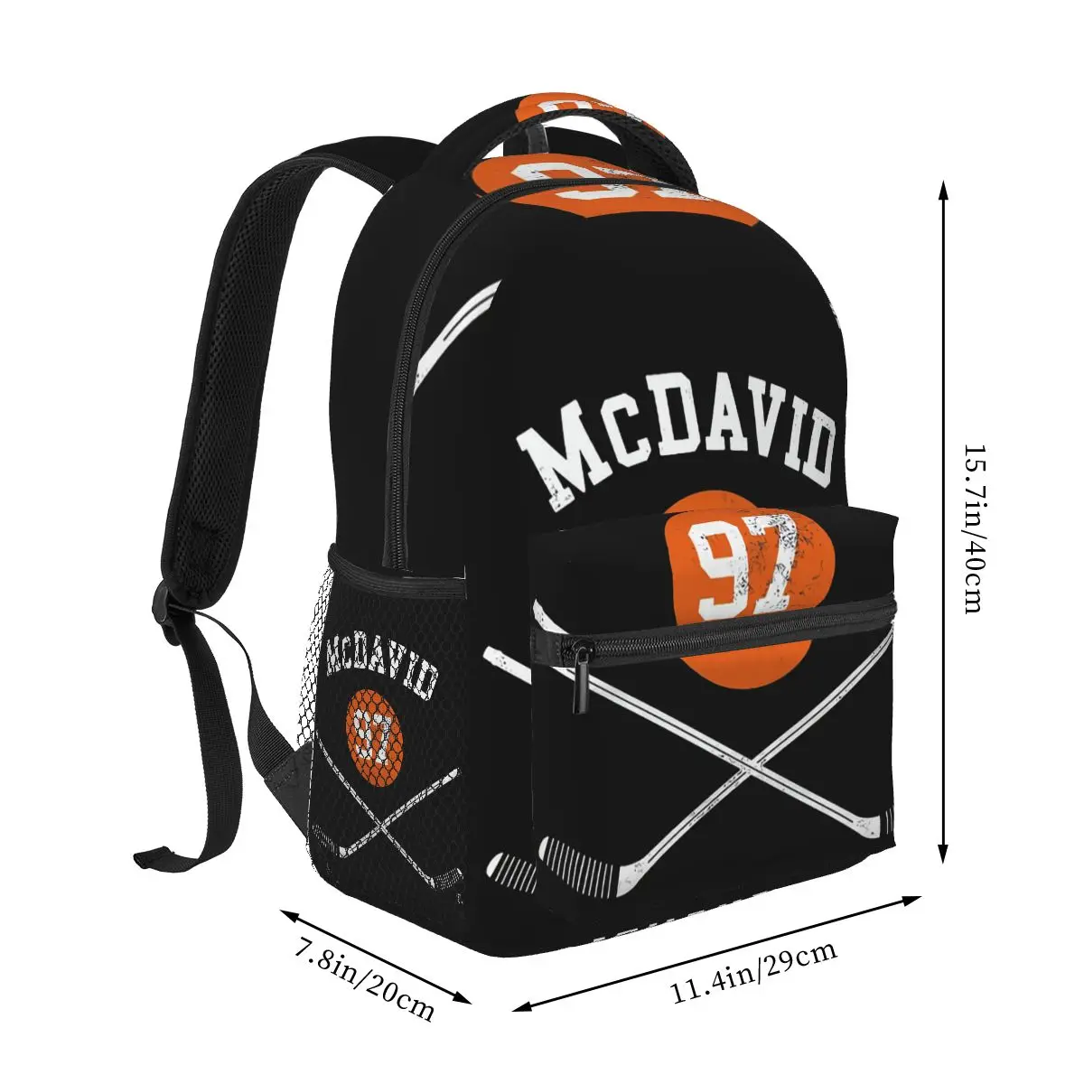 Connor McDavid 97 For Edmonton Oilers Fans Backpack Student Boys Girls BookBag School Bag Computer Shoulder Bags for Men Women