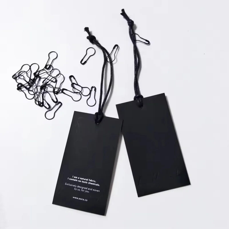 Custom..pieces.Customized Clothing Hanging Kraft Paper Embossed Design with Logo Garments and Accessories