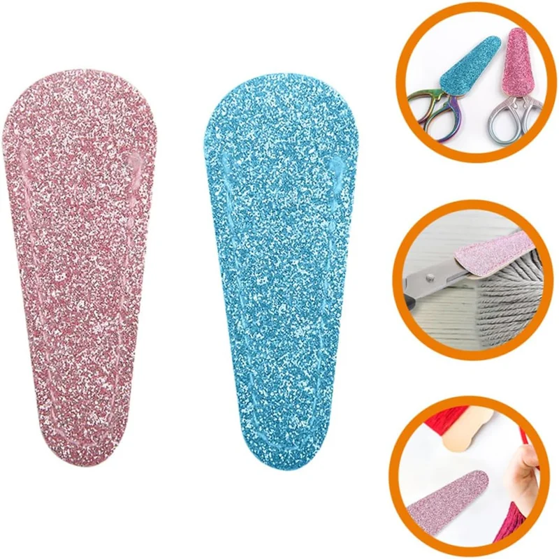 1/2Pcs Embroidery Scissors Protective Cases PU Leather Sewing Scissors Protective Cover DIY Scissors Sleeve Random Color