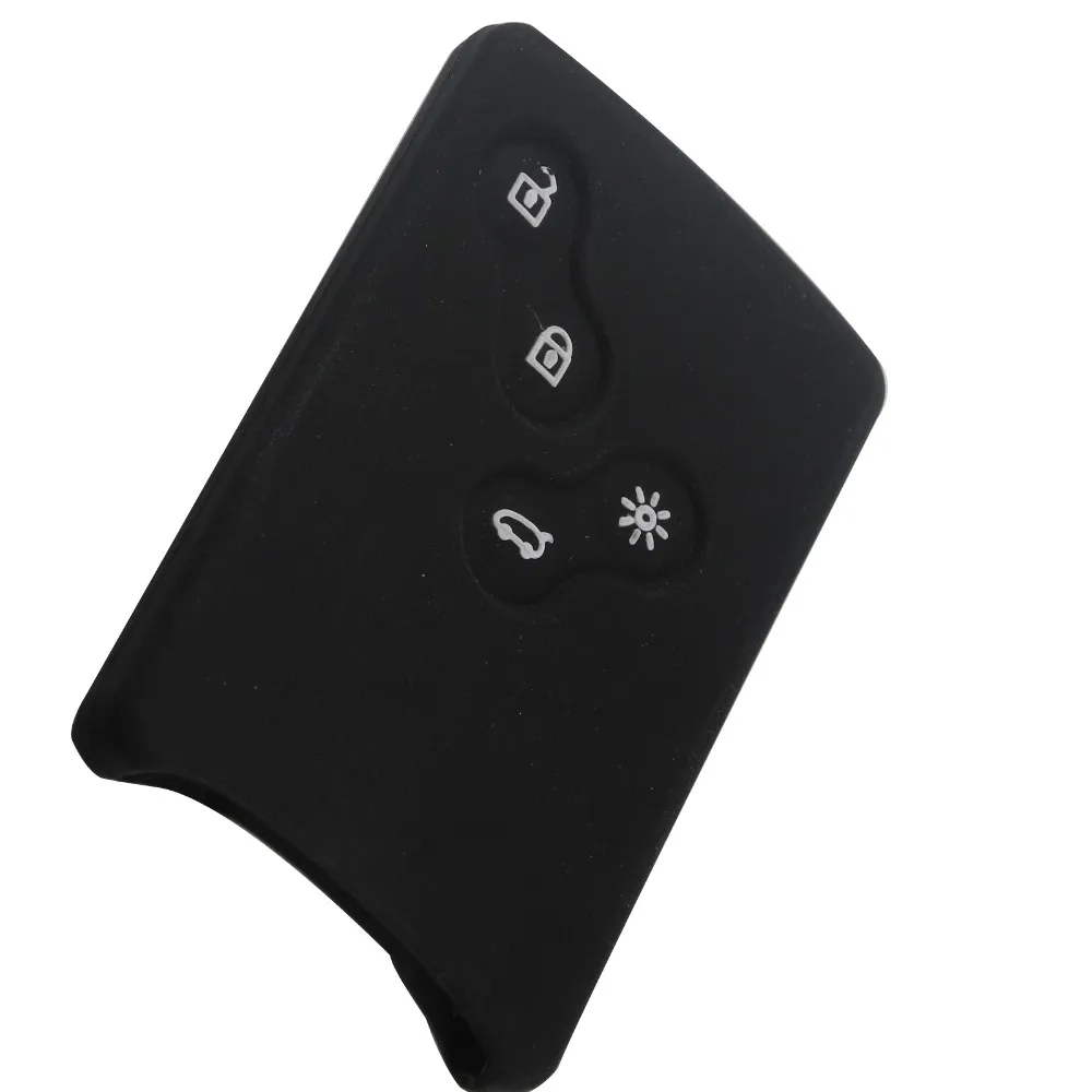 jingyuqin 4 Buttons Silicone Rubber Car-Styling Key Cover Case Protector For Renault Clio Logan Megane 2 3 Koleos Scenic Card