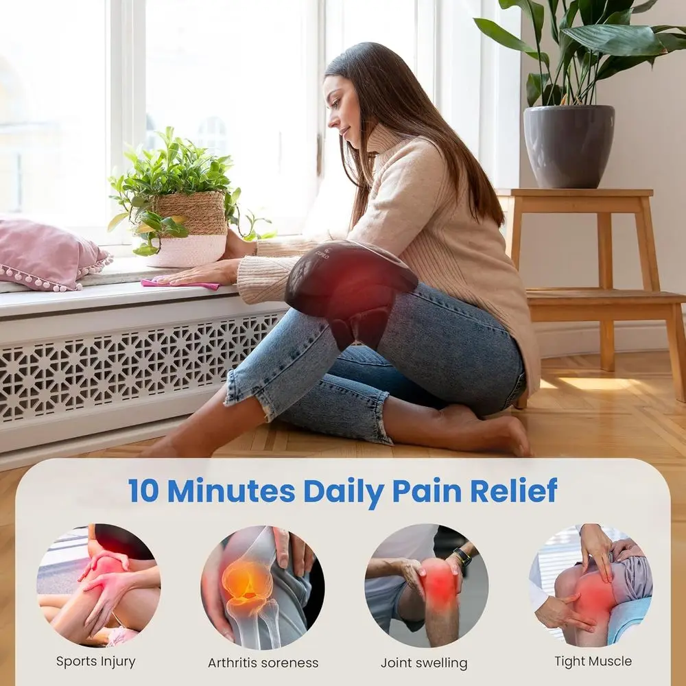 مدلك الركبة الاهتزازي الساخن لتخفيف الآلام ودعم التهاب المفاصل - هدية مثالية للآباء وكبار السن