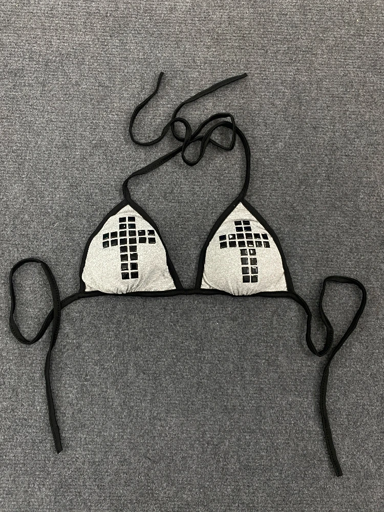 

Pure desire style bikini single piece triangular cup strap design, beach vacation beach swimsuit, high waist and hip lifting
