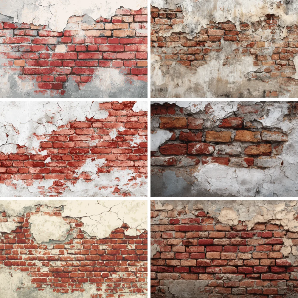 

Vintage Red Brick Wall Backdrop Brick Baby Birthday Party Adult Portrait Graduation Decor Photography Background Photo Studio
