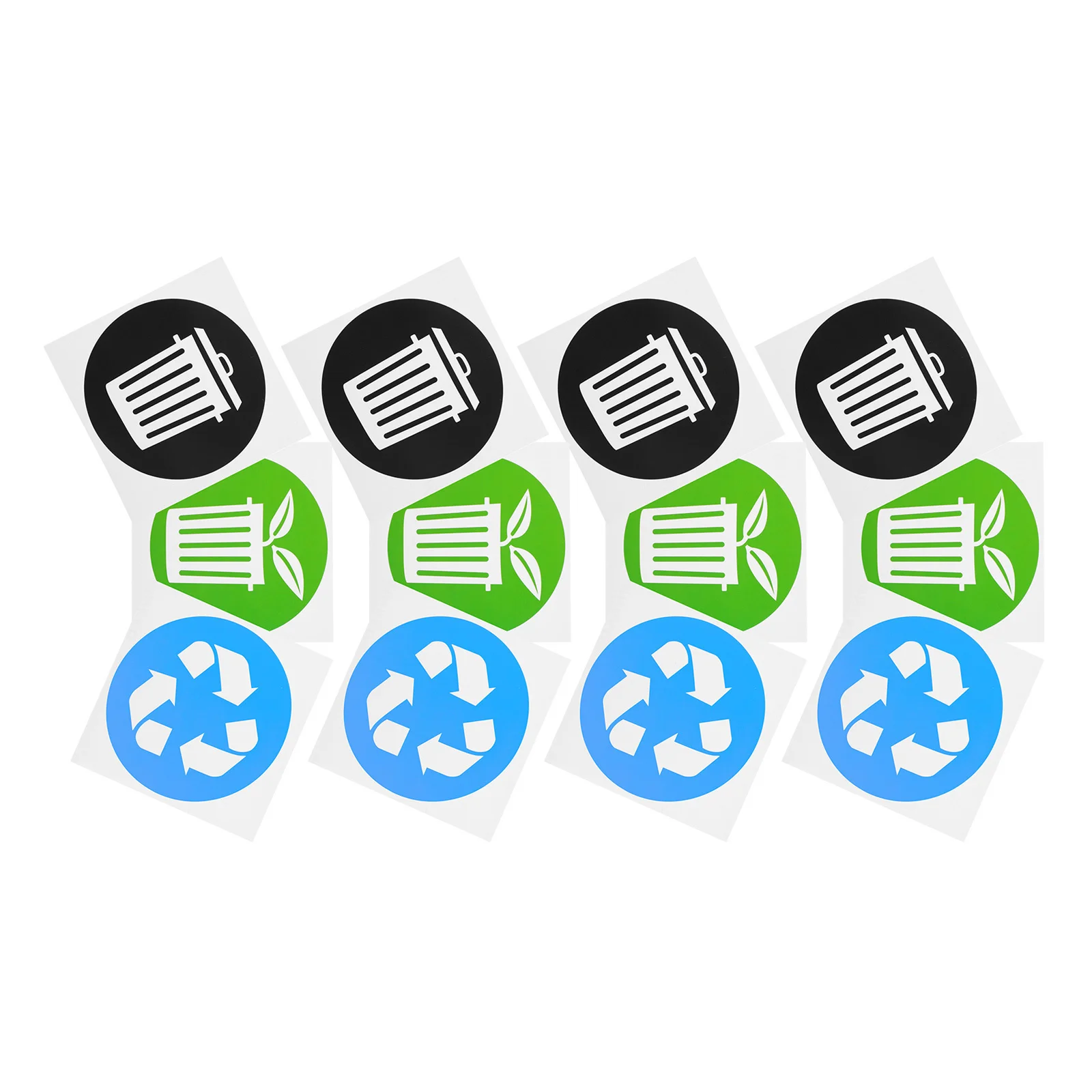 

12Pcs Adhesive Trash Can Stickers Simple Design Practical Use Experience Environmental Protection Waste Sorting