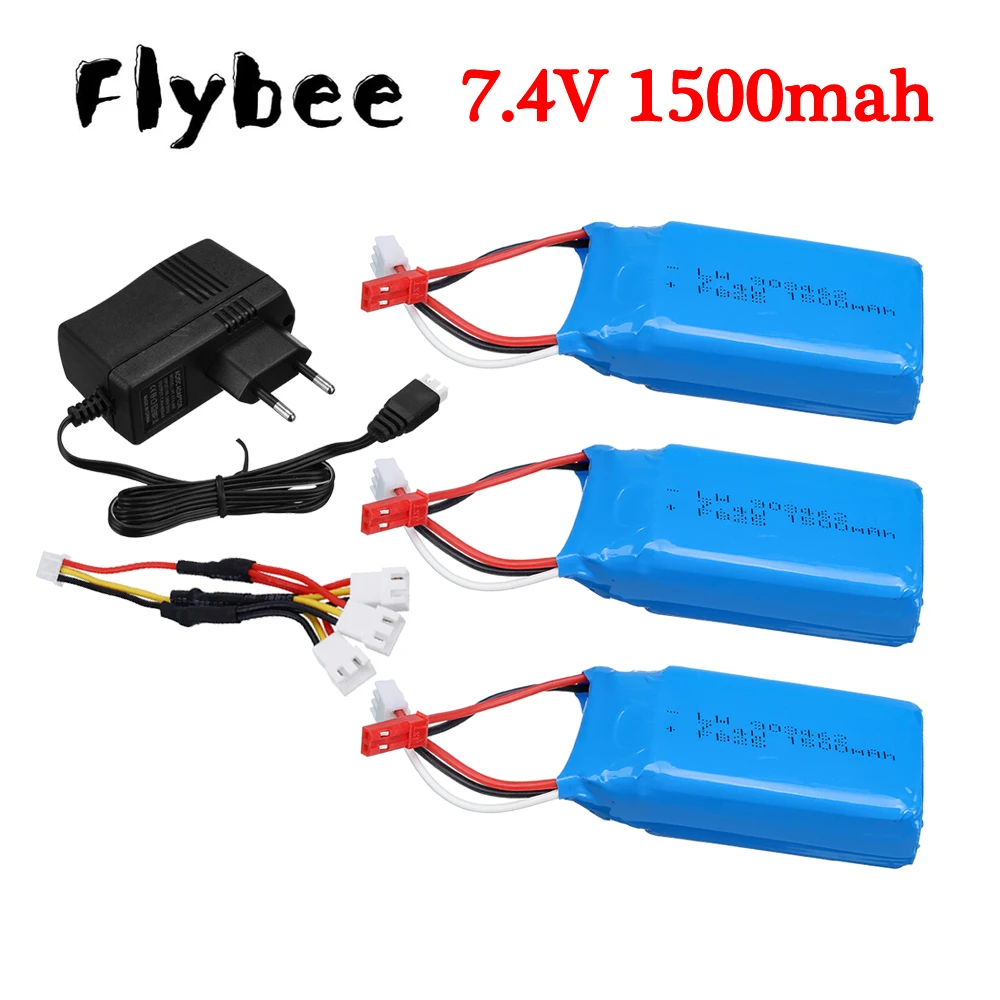 Batería Lipo de 7,4 V y 1500mah, cargador JST, enchufe para Wltoys V913, L959, L969, L979, L202, K959, TY923, HJ816, RC, helicóptero, 2S