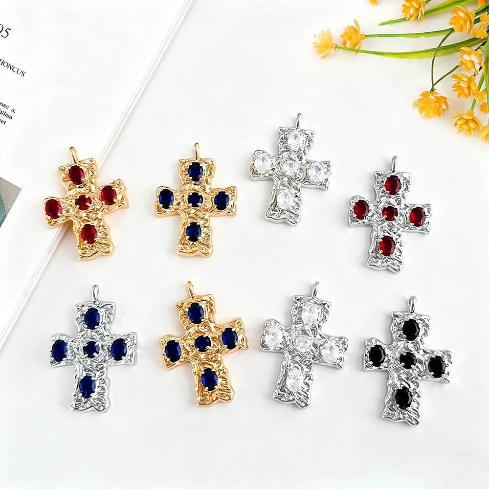 

Cordial Design 32*47MM 10Pcs CZ Charms/Necklace Accessories/Hand Made/Copper Pendant/Genuine Gold Plating/Cross Shape #195814