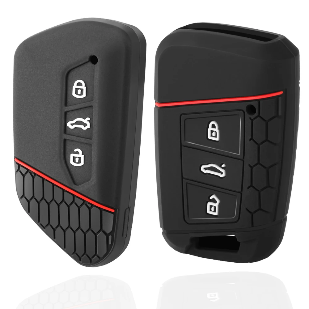 حافظة مفاتيح السيارة غطاء كامل لشركة فولكس فاجن فولكس فاجن جولف 8 MK8 ID.3 ID.4 كوبرا سكودا اوكتافيا سيات ليون MK4 2020-2024 سلسلة مفاتيح أوتوماتيكية #1