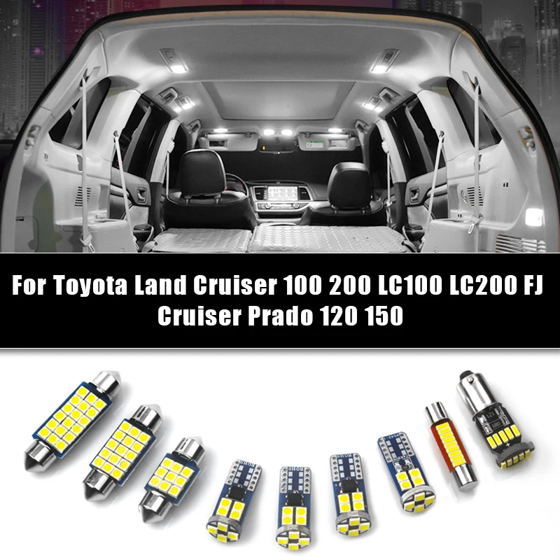 

Car LED Bulb Kit Interior Dome Lamp Trunk Light For Toyota Land Cruiser 100 200 LC100 LC200 FJ Cruiser Prado 120 150 Accessories