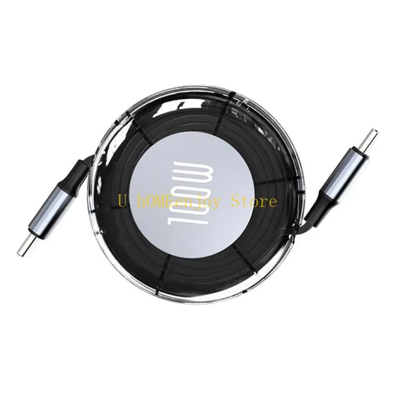 B0KF TypeC Data Cord 100W Power Delivery Retractable Length TypeC Charging Cable
