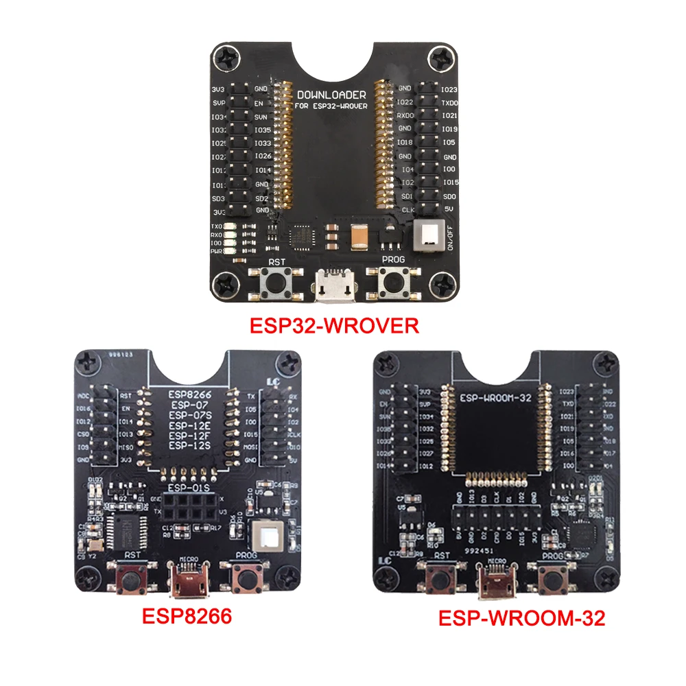 ESP8266 ESP-WROOM-32 ESP32-WROVER Development Board Test Programmer Socket Downloader for ESP-12S/ESP-12F/ESP-12E/ESP-07/ESP-07S