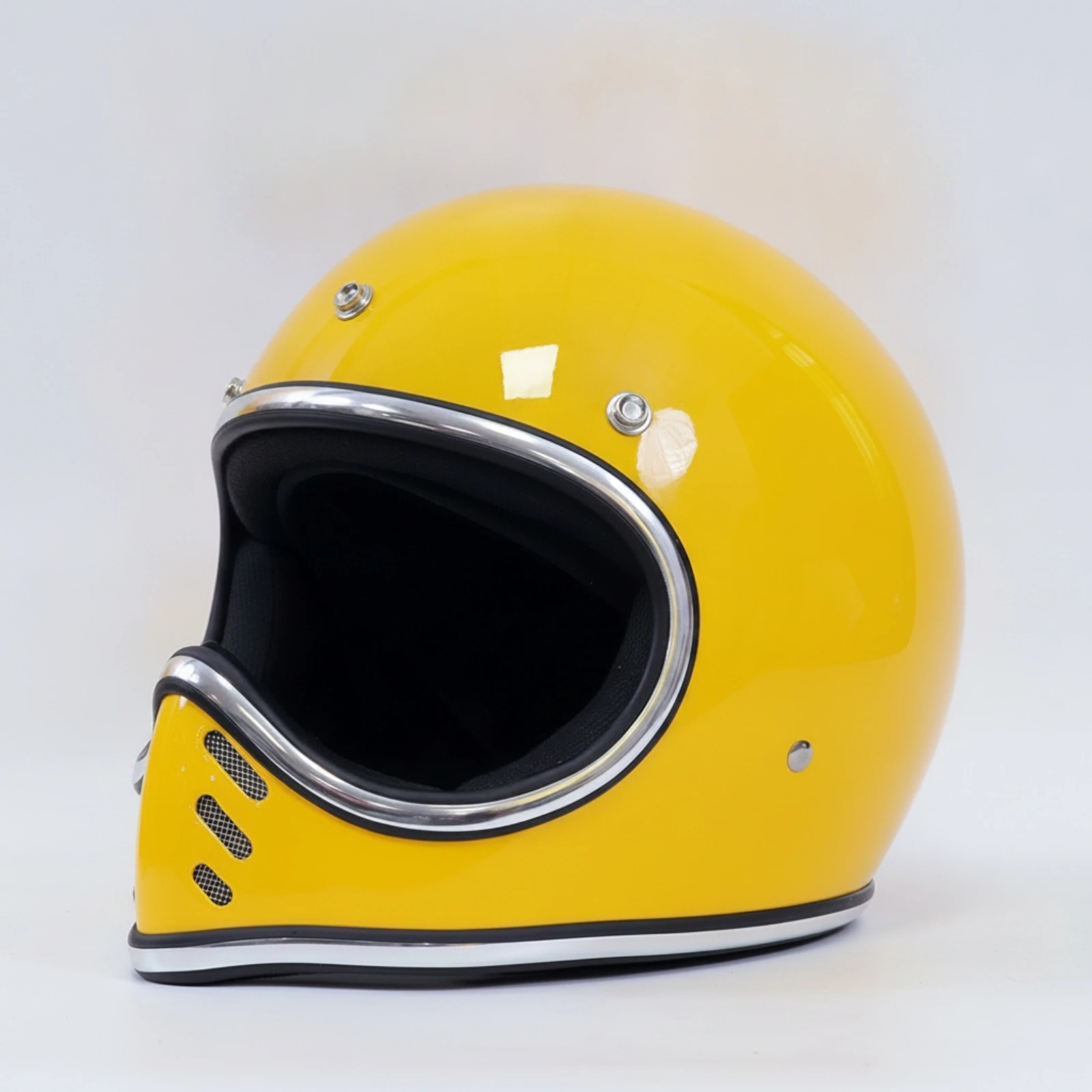 Retro Motorcycle Helmet Glossy Open Face Motorcycle Helmet Fiberglass DOT Approved for Scooter Riders, City Riding