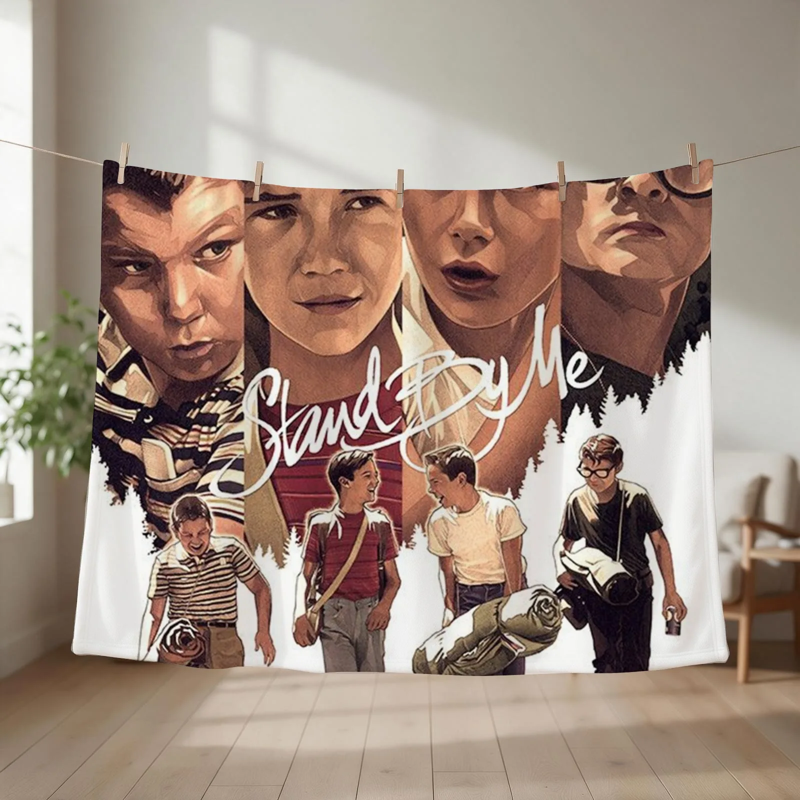 Stand by Me movie poster Throw Blanket couch cozy soft plush fuzzy picnic outdoor blanket