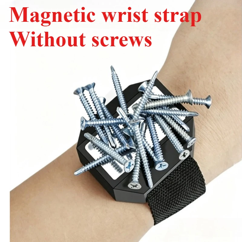 2026 NEW 1PC Adjustable Magnetic Screw Holder Wristband Portable Tool Bag for Electrician - Metal Screw Nail Bolt Wrist BeltEW
