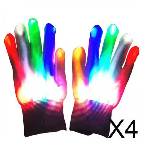 

Перчатки со светодиодной подсветкой для детей, неоновые товары для рейв-вечеринок, светящиеся перчатки для пальцев, игрушки для празднования дня рождения