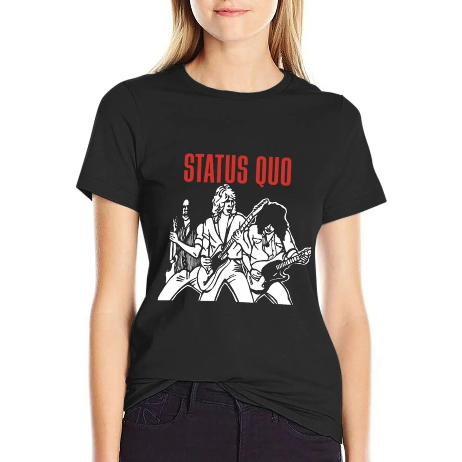 

Status quo T-Shirt summer tops korean fashion sports fans heavyweights Women t shirt