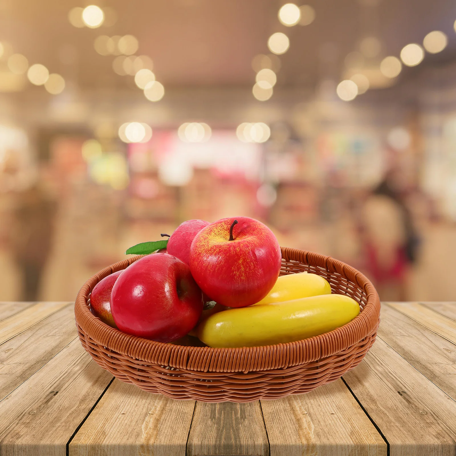 Plastic Woven Storage Fruit Snack Vegetable Household Creative Basket For Home Kitchen Decorative Use Baskets Woven Tray Fruit