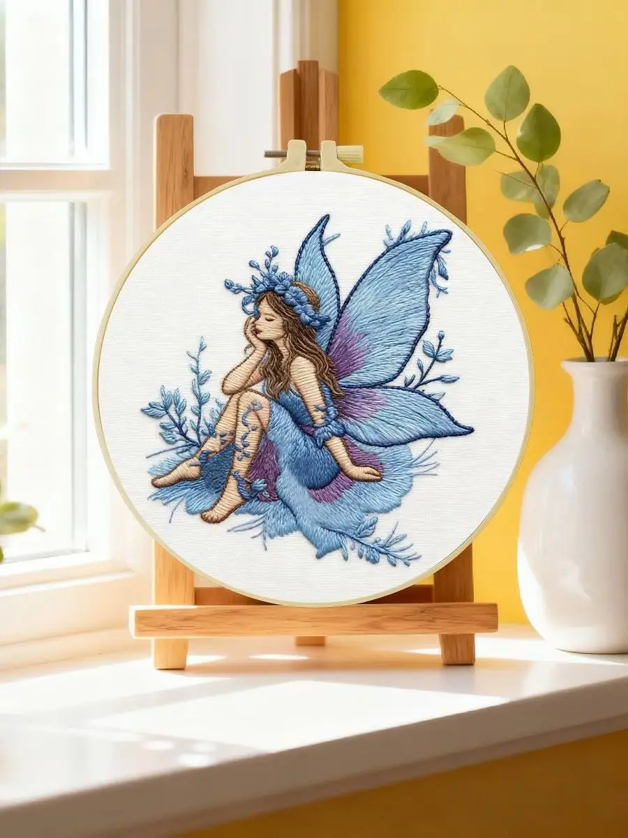 1 Stück 20x20 cm/15x15 cm (7,87/6,3 Zoll) Stickerei-Starter-Kit mit Meerblick, DIY-Kit, Stickerei-Set für Anfänger – Detail 6