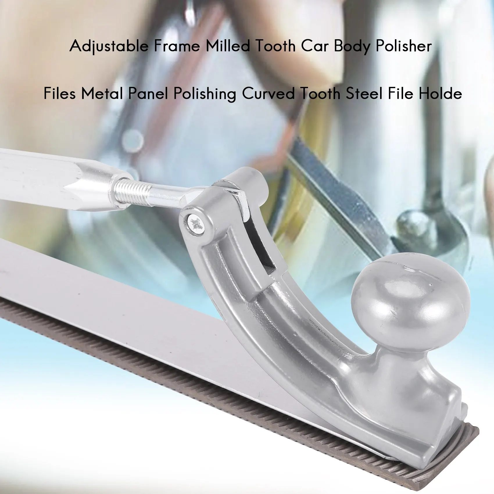 Adjustable Frame Milled Tooth Car Body Polisher Files Metal Panel Polishing Curved Tooth Steel File Holder(Medium)