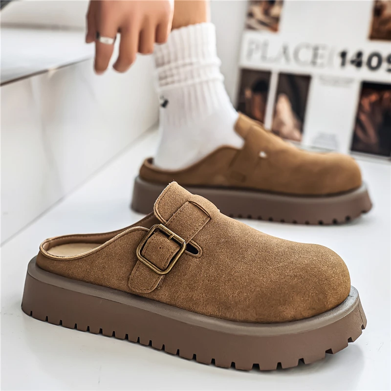 

Retro Lazy Slip-on Slippers Thick Sole Wear-resistant Non-slip Summer Casual Slides