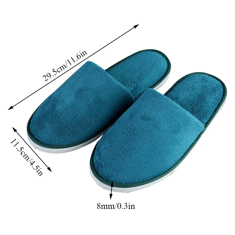 Hotel Slippers Disposable Slippers Winter Autumn Coral Fleece Slippers All-inclusive Warm Shoes For Women Non-slip Pantuflas