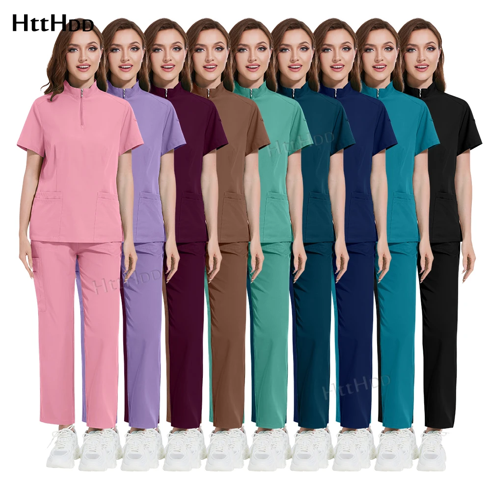 Scrubs Set Women Nurse Accessories Beauty Salon Aesthetic Uniforms Manicurist Beautician Working Clothes Multicolour Scrub Wear