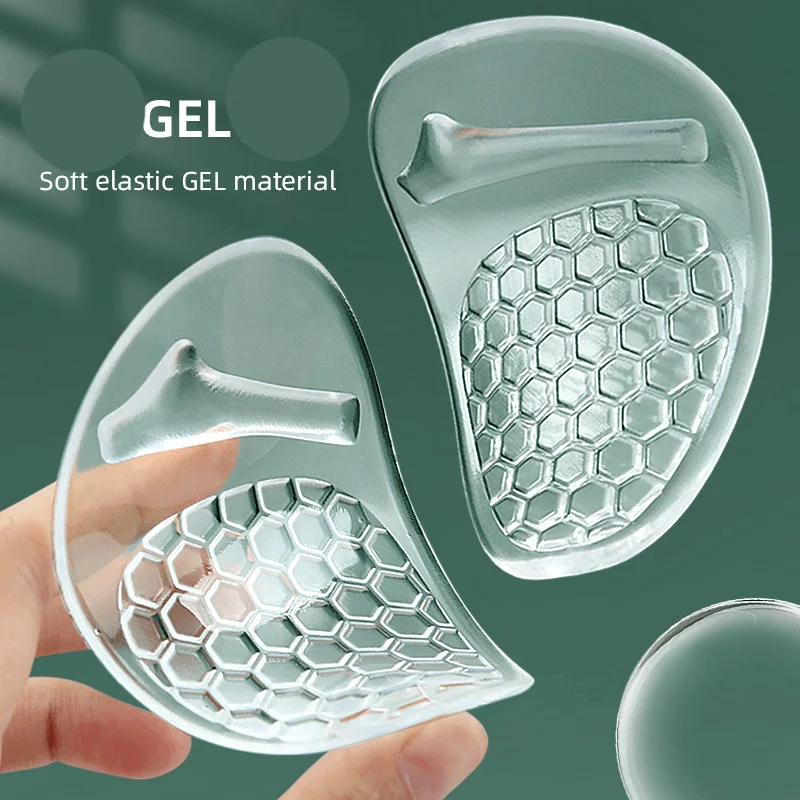 1/2Pair Forefoot Insert Cushion Pads for Women Shoe Anti Slip Silicone Foot Pain Relief for High Heels Sandals Gel Shoe Insoles