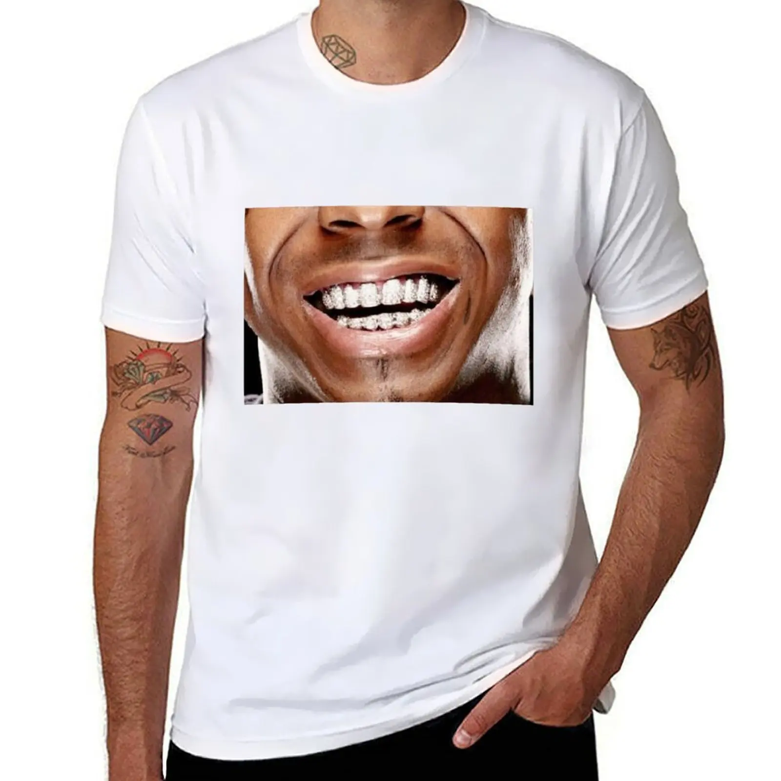 

Lil Wayne Diamond Grill T-Shirt man t shirts high quality luxury brand mens graphic t shirts T-Shirt