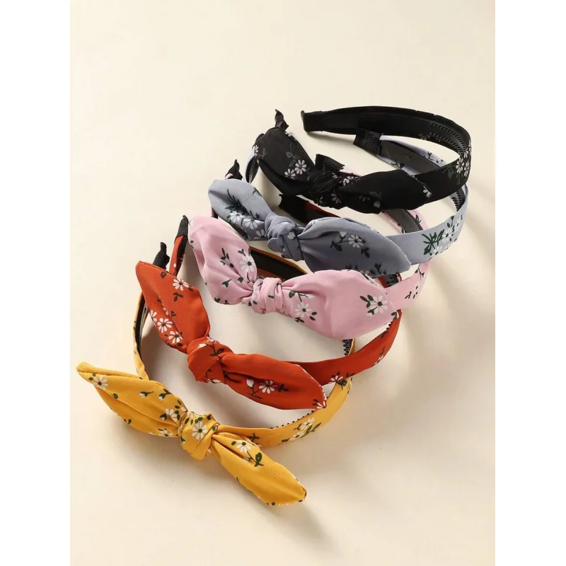 5pcs/Set Girls‘ Soft Rabbit Ear Headband – Polka Dot Design, Cute & Comfortable for Everv14.5+14.5+14.5+14.5+14.5yday.