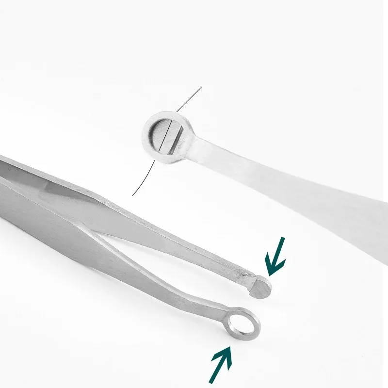 الفولاذ المقاوم للصدأ جولة رئيس الأنف الأذن مشبك شعر أداة تهذيب اللحية مقص الحاجب الأنف الحاجب انتهازي-الملقط شفرة الدقة