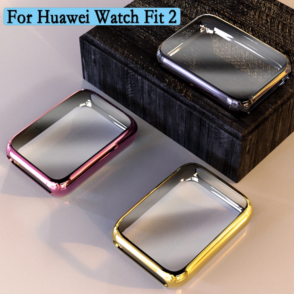 Coque de protection pour Huawei Watch Fit 2, étui souple en TPU avec film de protection, protection d\'écran à couverture complète