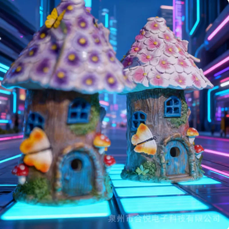 

Креативные персонализированные изделия из смолы, декоративные светильники для дома, уличные солнечные садовые украшения для двора, статуя, дом на дереве, ночник