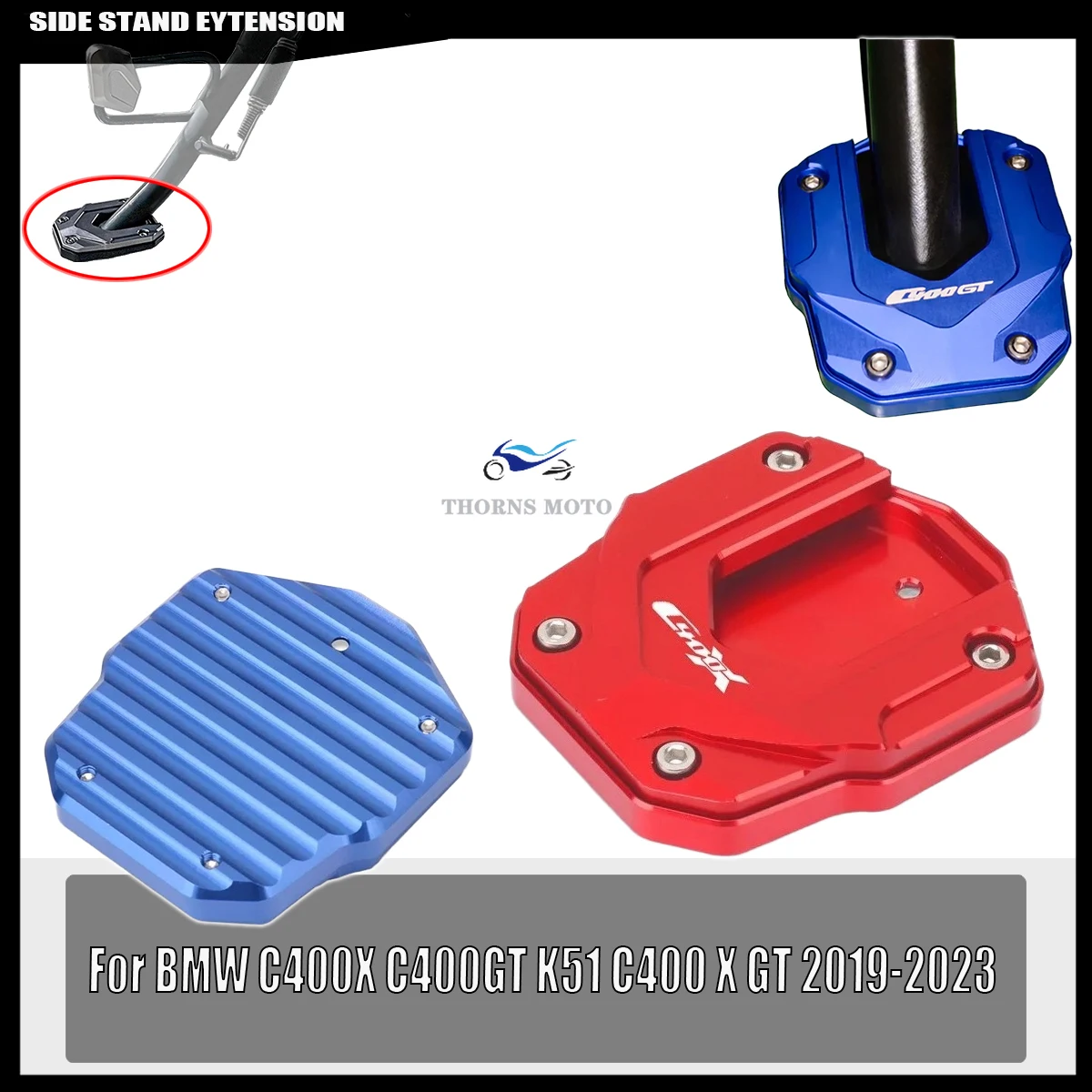 

Для BMW C400X C400GT K51 C400 X GT C 400X 400gt 2019-2023 Мотоциклетная подставка с ЧПУ, боковая подставка для ног, удлинитель пластины, кронштейн