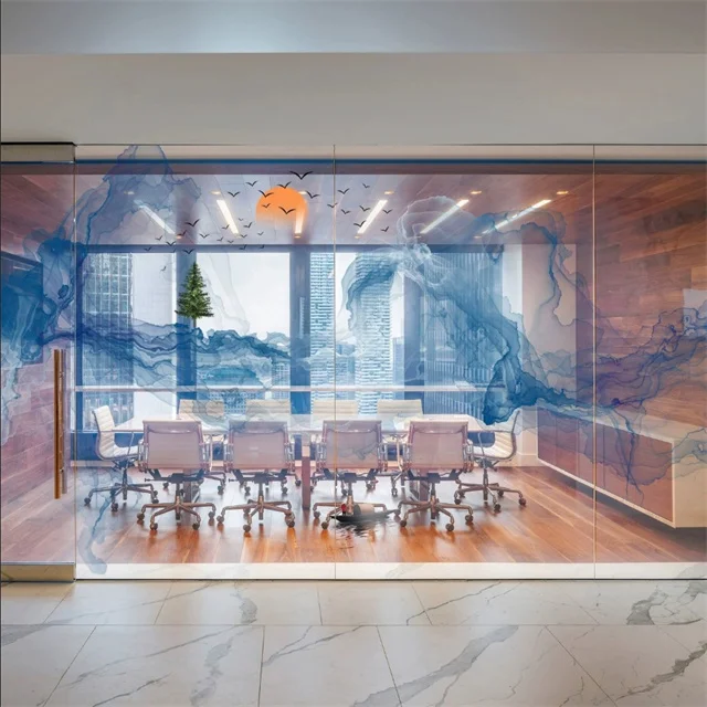 Privacy Self Adhesive PDLC Smart Glass Film Decorative for Office Partitions Easy Installation Switchable Color Changing Customi