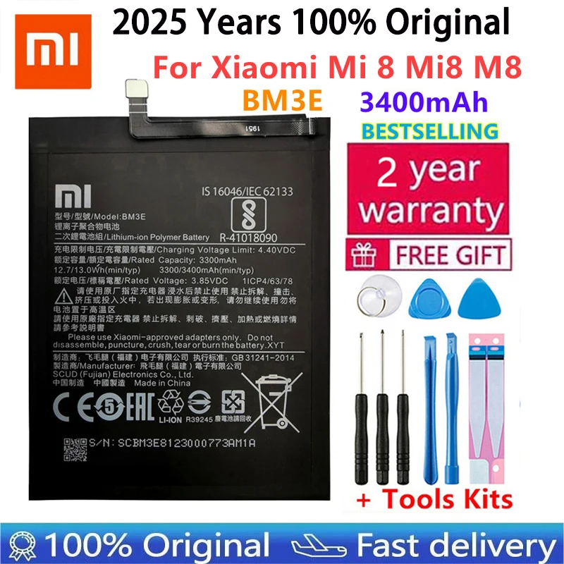 100% Original Xiaomi  Battery For Xiaomi Mi A2 MiA2 Mix 3 Note 3 Mi5 M5 5S Plus Redmi 6 Pro 6 6X Mi6 Mi6X 8 9 Mi9 Lite batteries