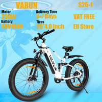 VARUN S26-1 Electric Bicycle 250W Motor 48V16AH Lithium Battery Adult City Electric Bike 26-inch Fat Tire Mountain Cycling Ebike