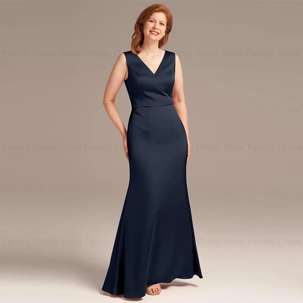 تخصيص 2 قطعة أنيقة فستان أم العروس حورية البحر الخامس الرقبة فساتين الزفاف الضيوف الترتر الدانتيل الكاحل طول ثوب مسائي