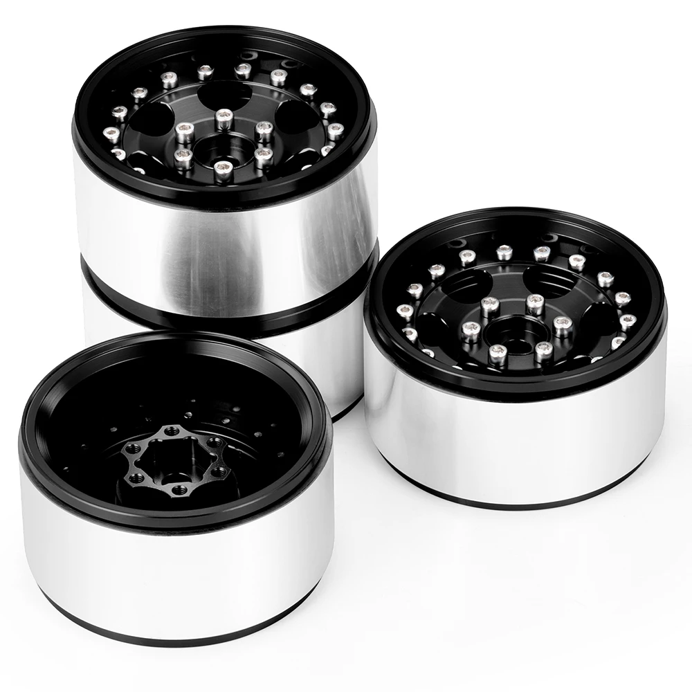 

AXSPEED 4Pcs Alu Alloy 1.9 Inch 30mm Width Beadlock Wheel Rims Hubs for Axial SCX10 D90 TRX-4 1/10 RC Crawler Car Upgrade Parts