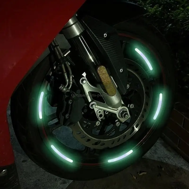 

20pcs Tire Rims Adhesive Decorative Stripe Decal Sticker Car Wheel Hub Reflective Sticker Night Safety Warning Sticker