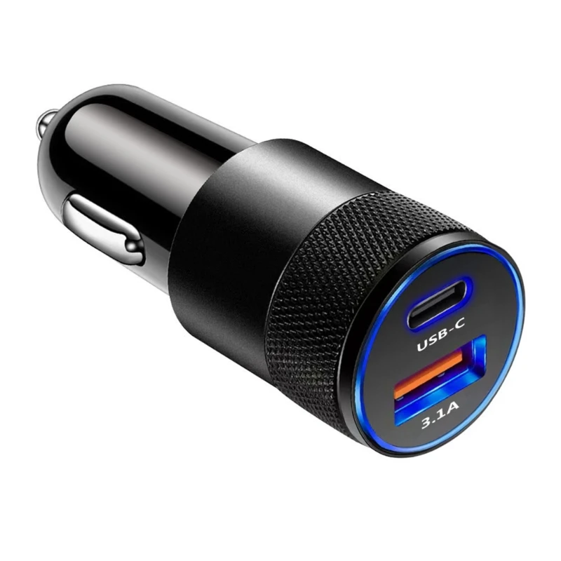 USB C 차량용 충전기 어댑터 담배 라이터 USB 충전기 QC3.0 3.1A 충전