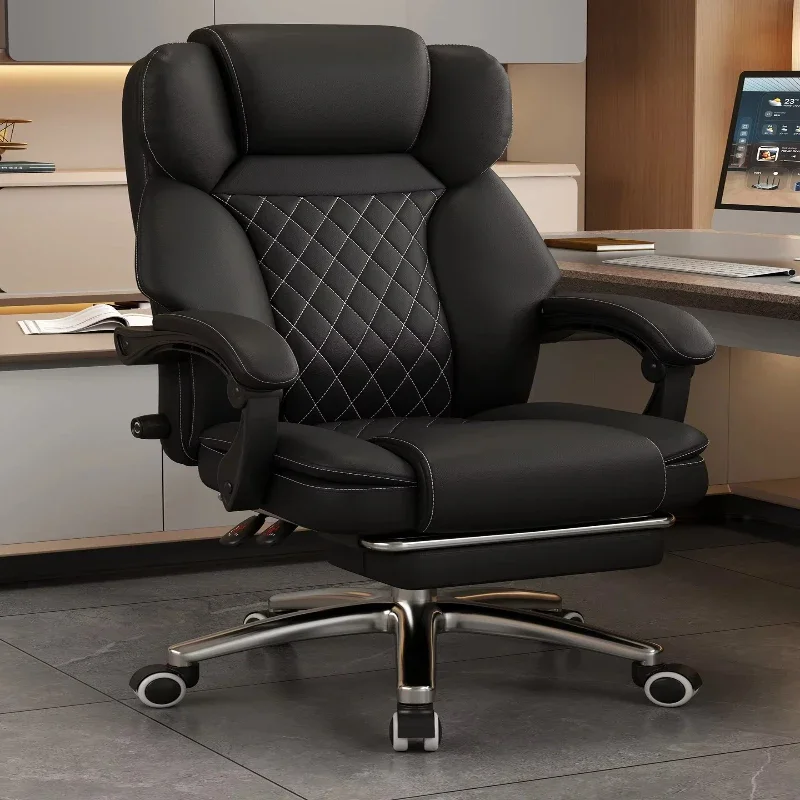 

Leather Boss Chair, Office Chair, Home Comfort Long Sit Ergonomic Back Sofa, Office Chair