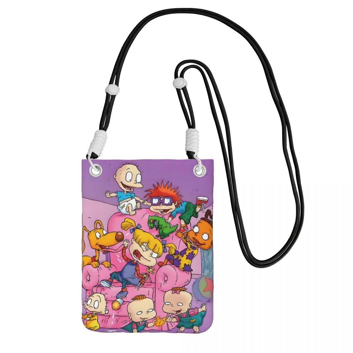 

Custom R-Rugrats Smart Phone Wallet With Strap Adventure Animation Crossbody Bag Men Women Traveling Mobile Phone Bag