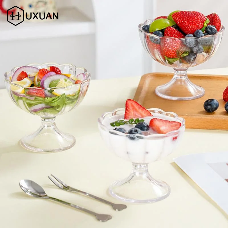 Footed Acrylic Ice Cream Cup Ideal for Crystal Clear Dessert Presentations